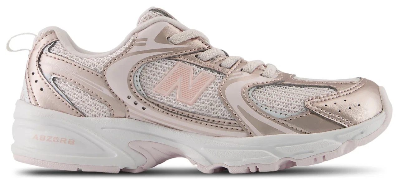 Детские кроссовки для девочек с шнуровкой-резинкой New Balance 530, Pink Pink