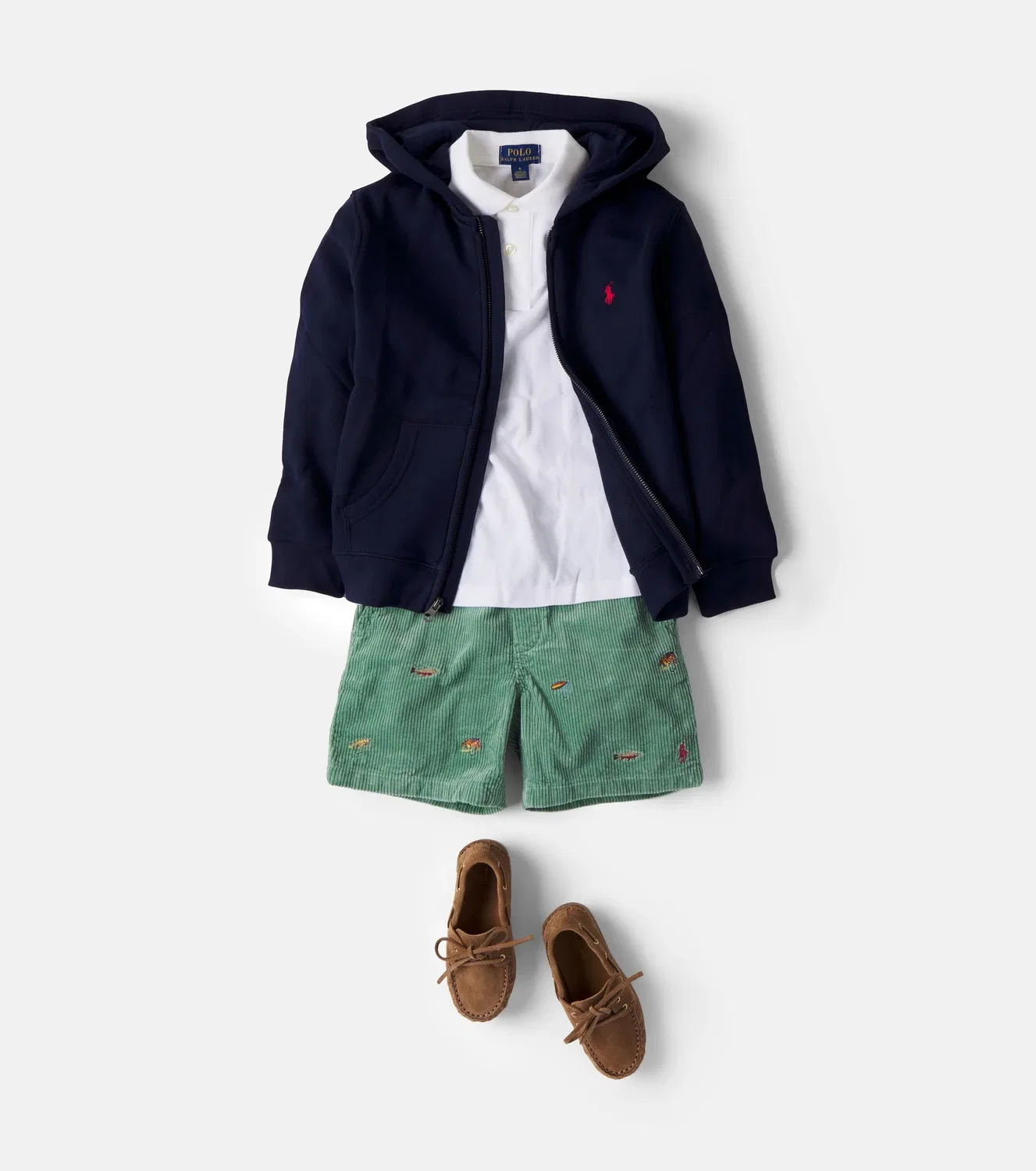 Шорты хлопковые с вышивкой Polo Ralph Lauren Kids, зеленый — фото 2