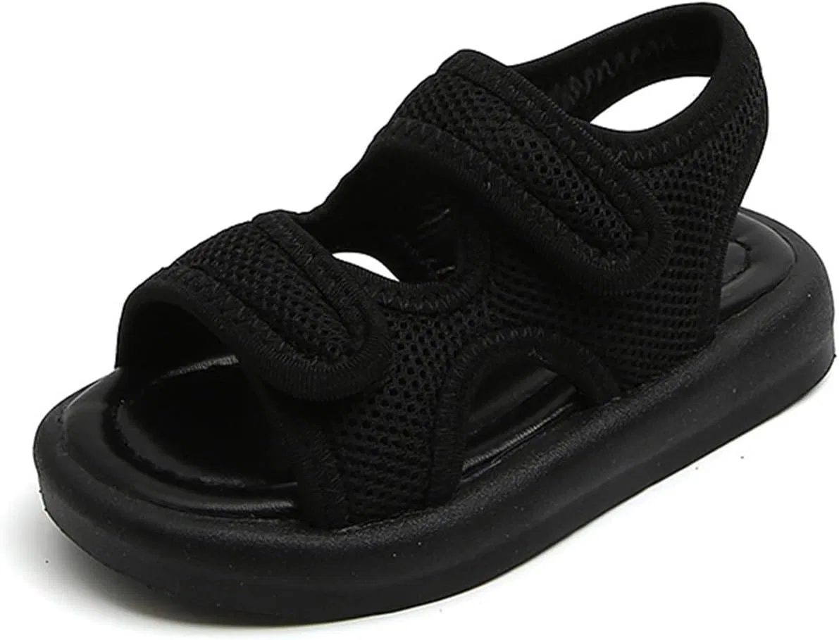 Детские дышащие сандалии с открытым носком для воды и пляжа Athletic Breathable School Sneakers, Black