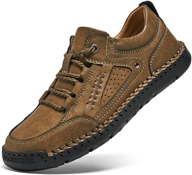 

Мужские повседневные туфли, дышащие модные кроссовки, лоферы, классические туфли на шнуровке для прогулок и вождения Kvdrcs, коричневый