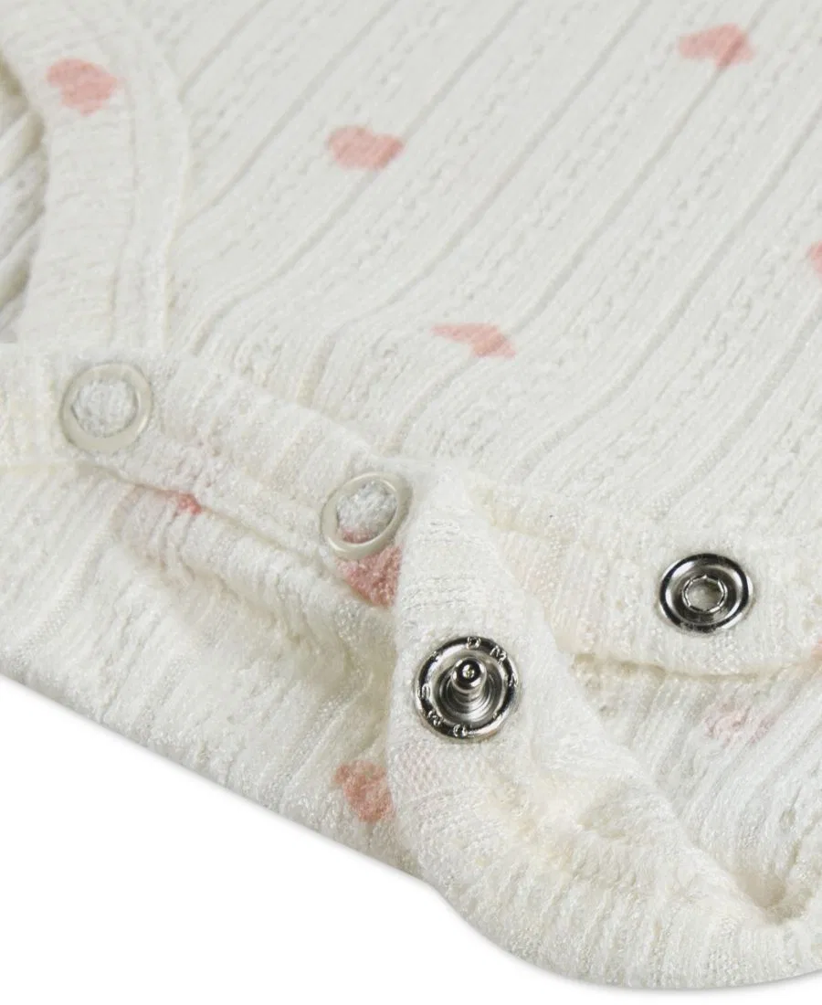 Боди с длинным рукавом и оборкой Henley Pink Hearts abercrombie kids, Pink Hearts — фото 3