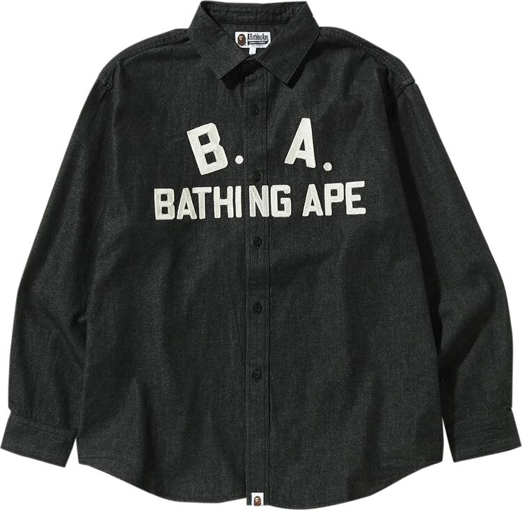 

Рубашка BAPE Loose Fit Denim Shirt 'Black', черный