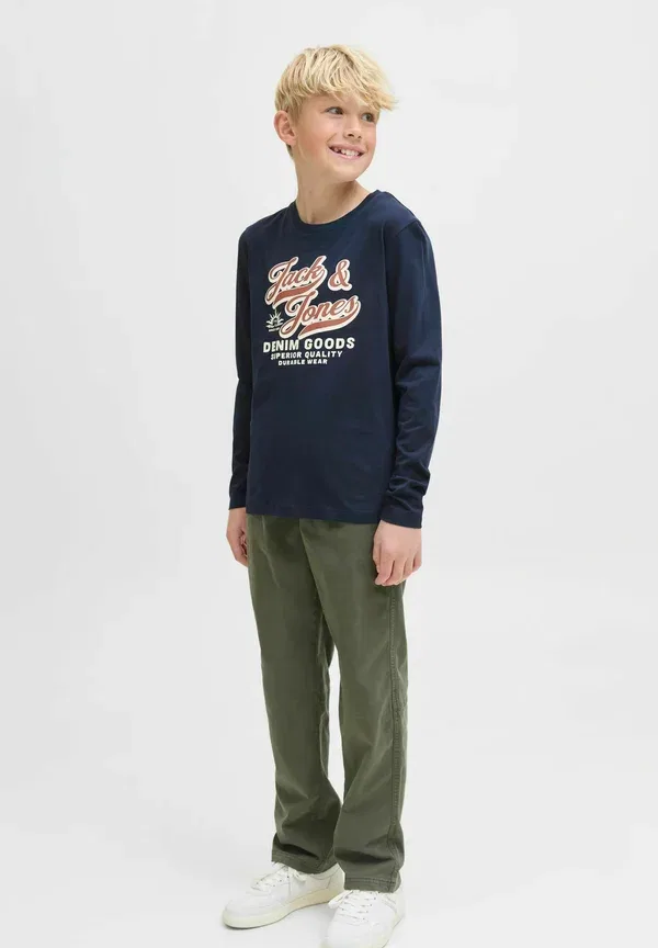 Футболка Langarm, стандартный крой, с длинными рукавами Jack & Jones Junior, темно-синий