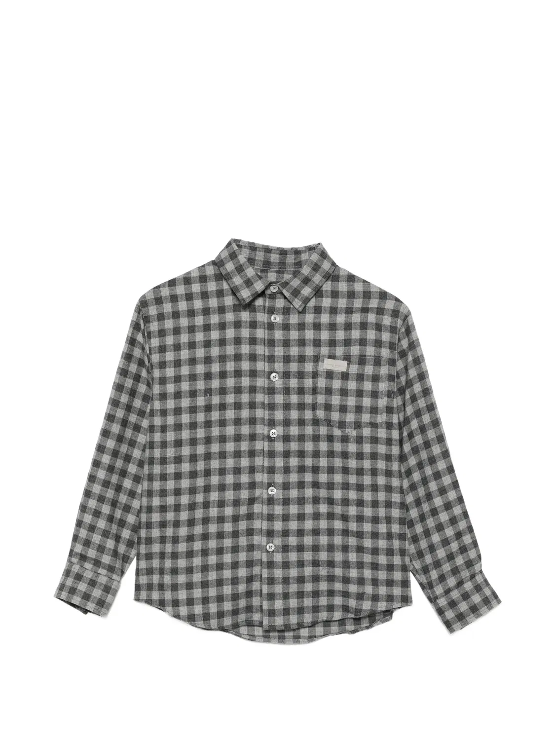 Рубашка в клетку Gingham серая Paolo Pecora, серый