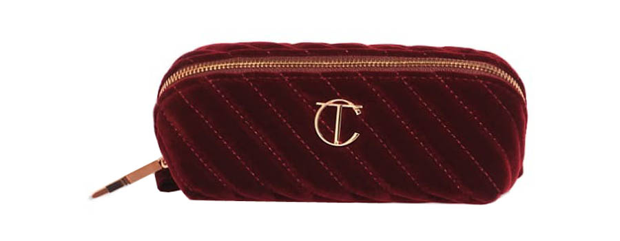 

Бархатная косметичка-органайзер Charlotte Tilbury, маленький размер, темно-красный, размер S