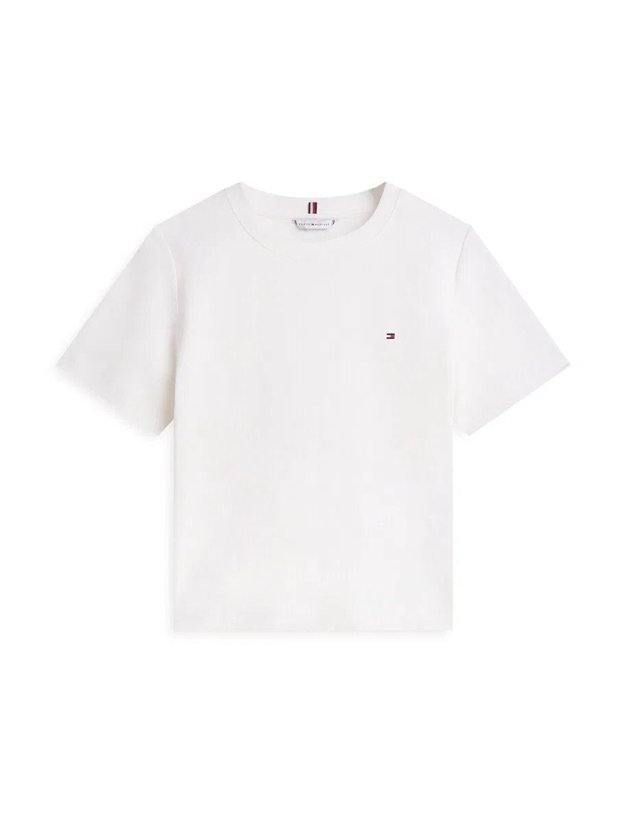 Футболка TOMMY HILFIGER 'Boxy Interlock' белого цвета