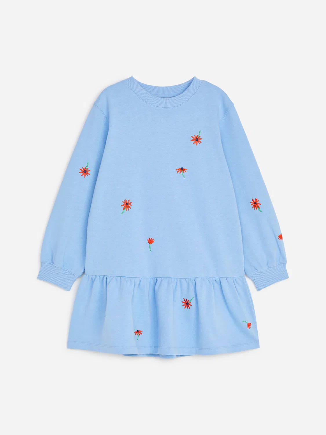 Платье-Толстовка с вышивкой Arket, Blau/Gänseblümchen