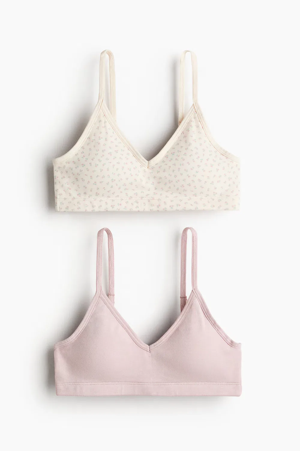 Комплект из 2 укороченных топов с подкладкой H&M, Cremefarben/Geblümt