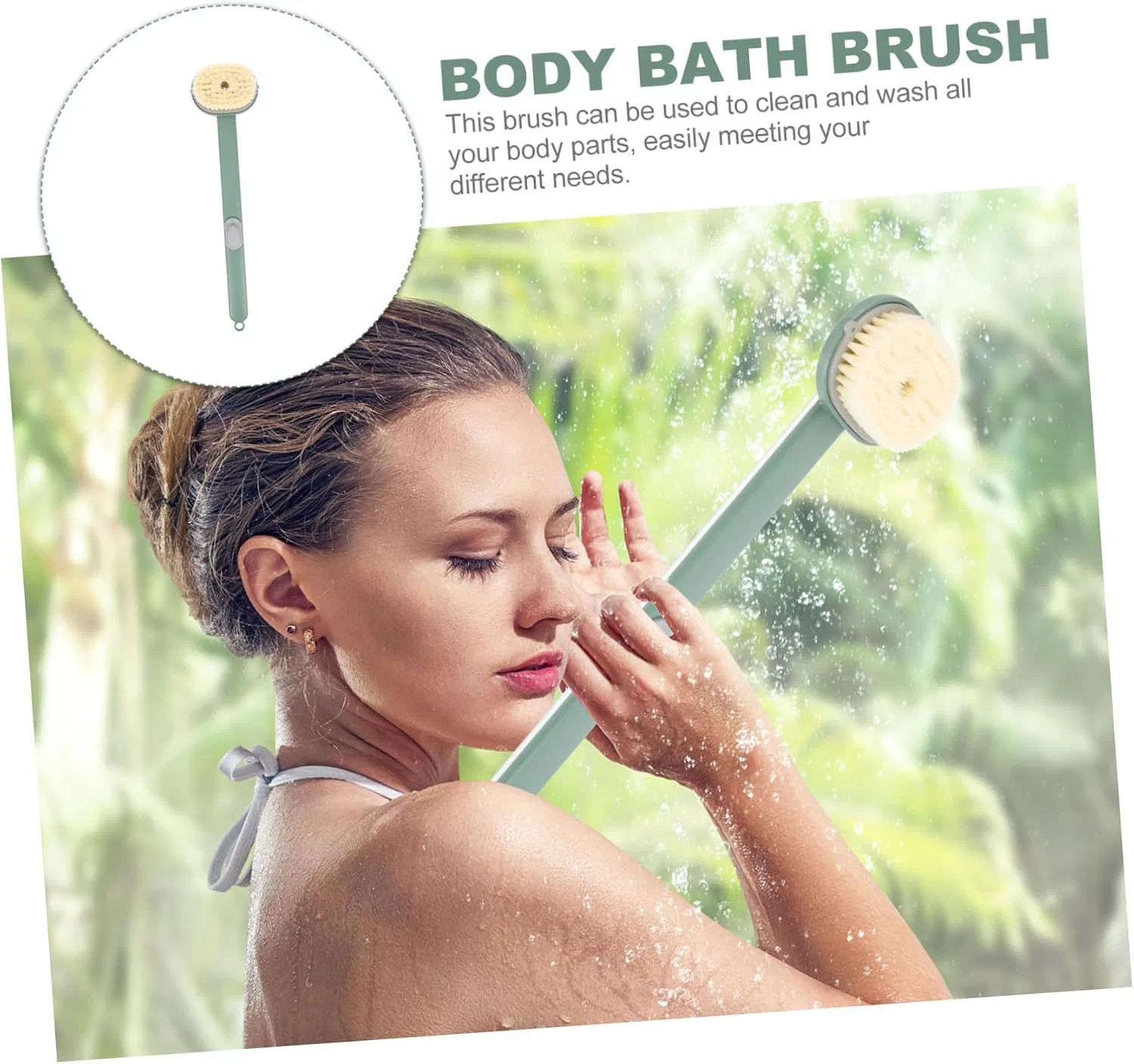 Щетка для тела с длинной ручкой Healeved, Green — фото 3
