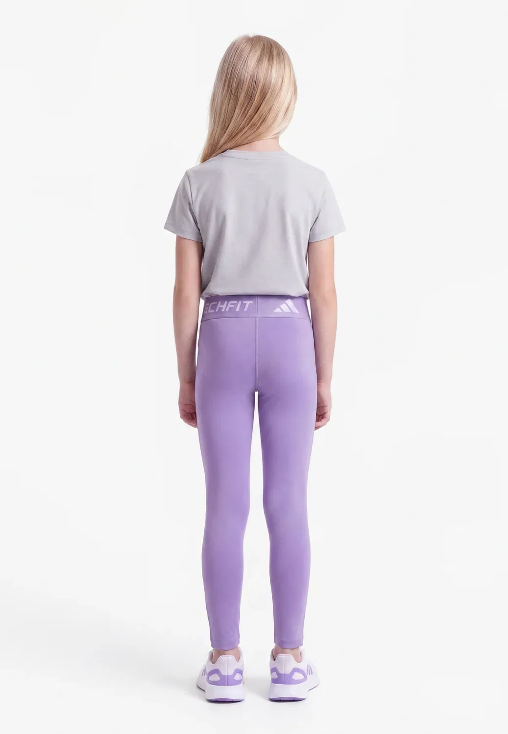 Junior techfit унисекс - леггинсы Adidas Performance, Magic Lilac/White — фото 2
