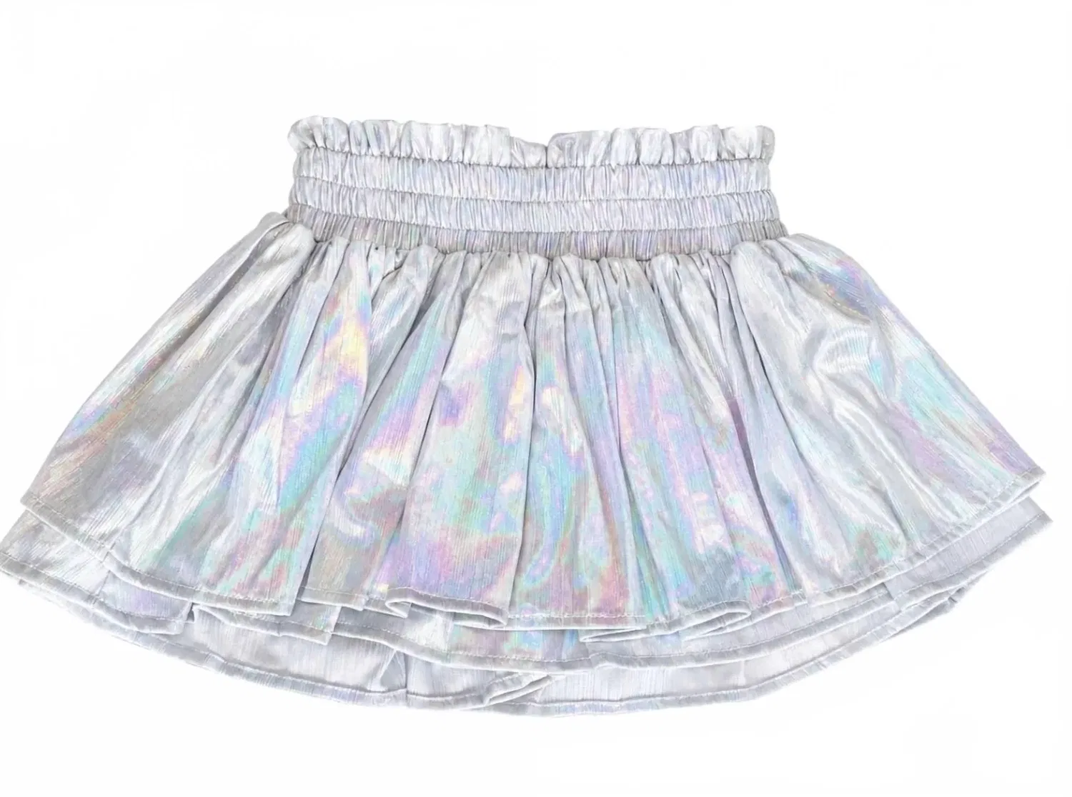Детская юбка-шорты плиссе с блеском Tweenstyle, Metallic Silver — фото 2