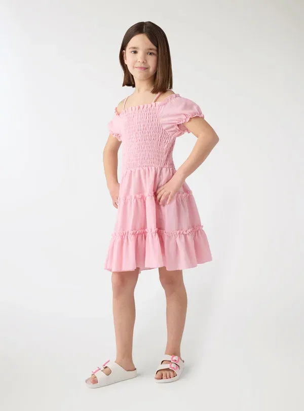Платье повседневное с кружевной отделкой Day dress Terranova, Rosa Confetto, розовый