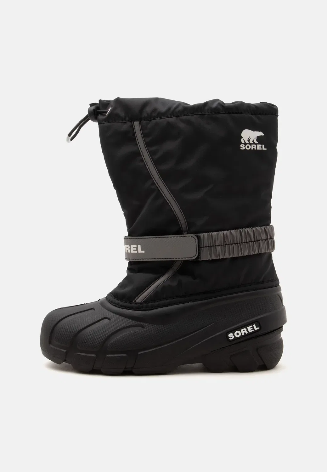 Детские унисекс сапоги с ворсом для детей постарше - зимние сапоги Sorel, Black/Sea Salt