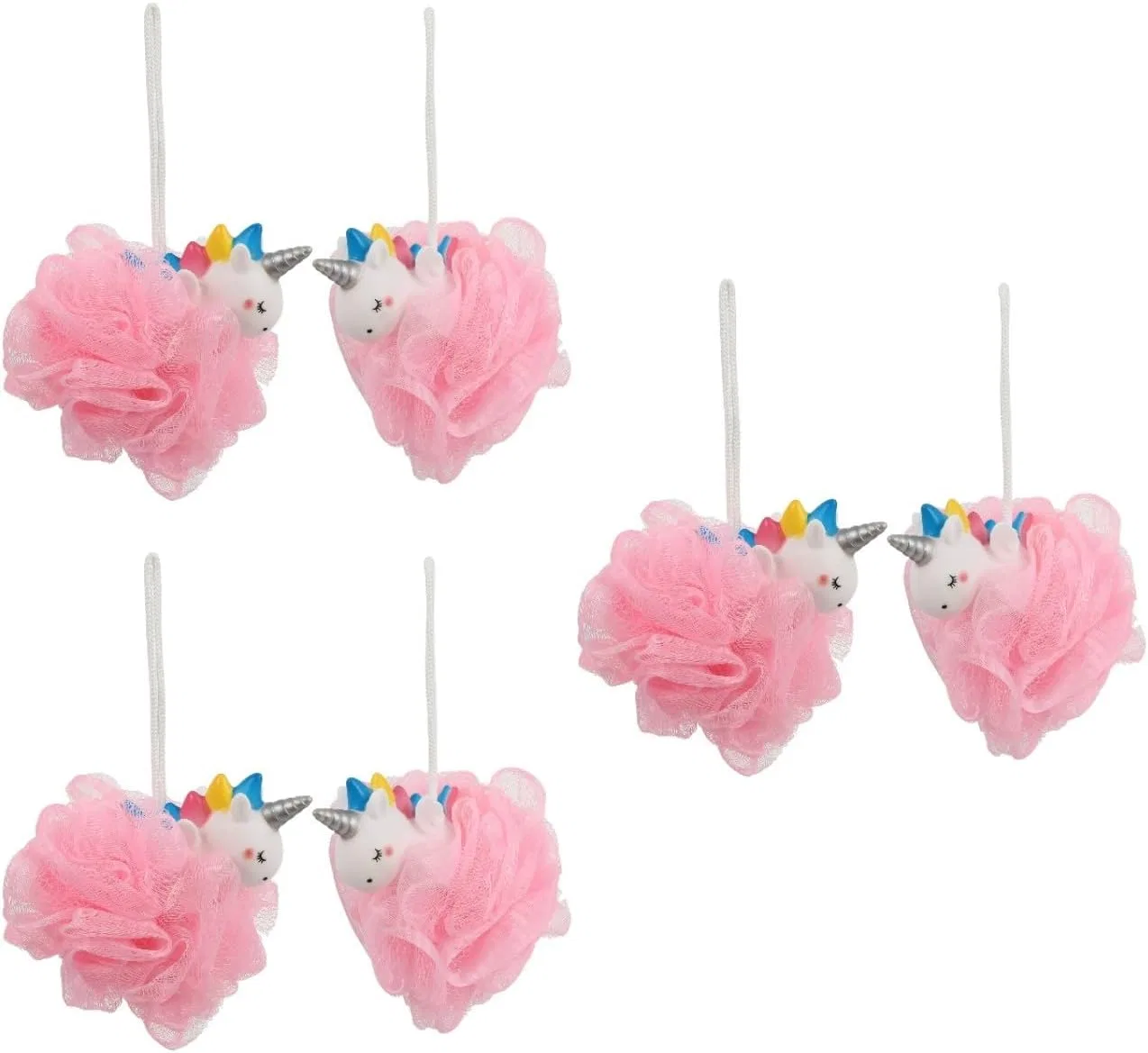 Мочалка для ванны Unicorn Bath Ball, Minkissy, набор 6 шт, 20x19.5x15 см