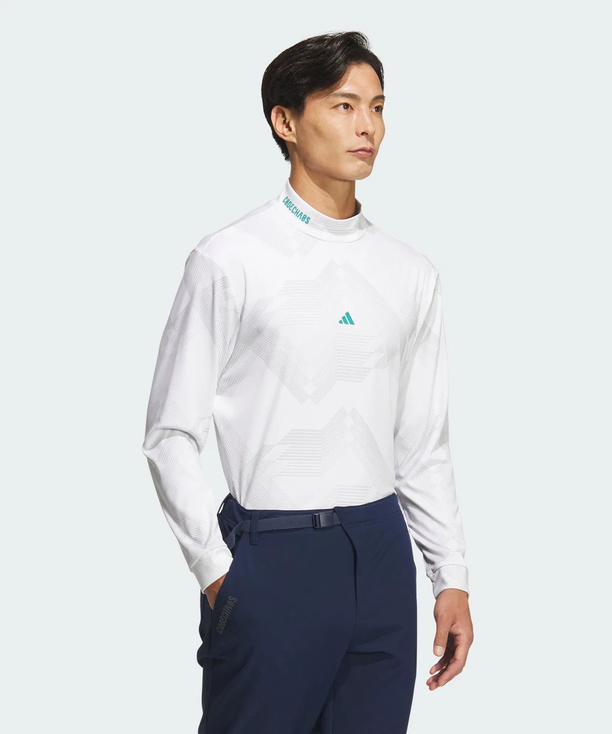 Мужская футболка с длинным рукавоми поло Adidas Golf, White — фото 3