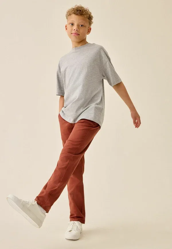 Брюки из хлопка с эластаном Stretch chino trousers Next, Rust Brown, коричневый