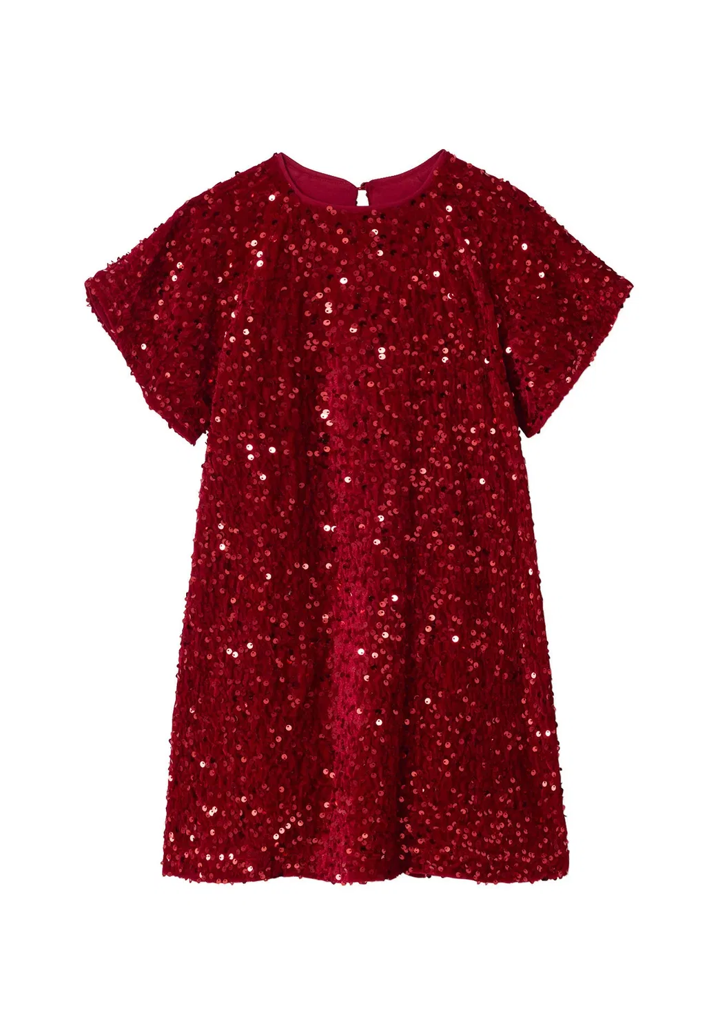 Mädchenkleid aus samt und pailletten - коктейльное платье/праздничное платье Vertbaudet, Rot
