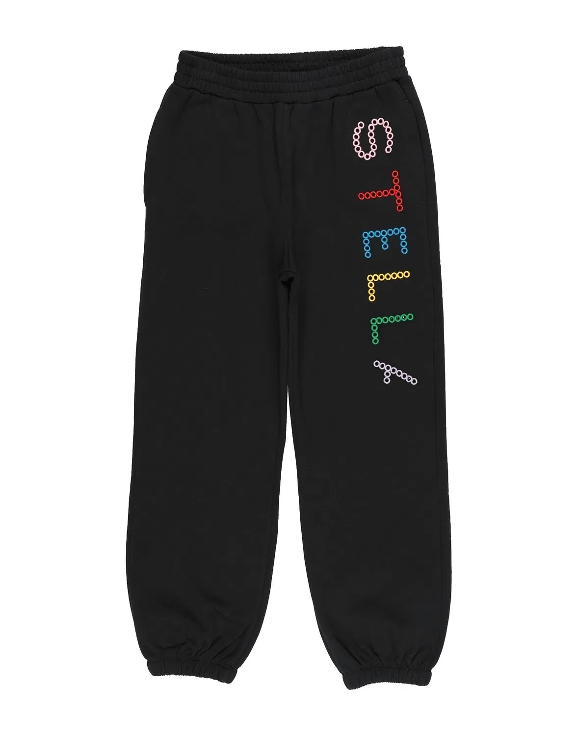 Детские брюки из флиса с принтом Stella McCartney Kids, черный