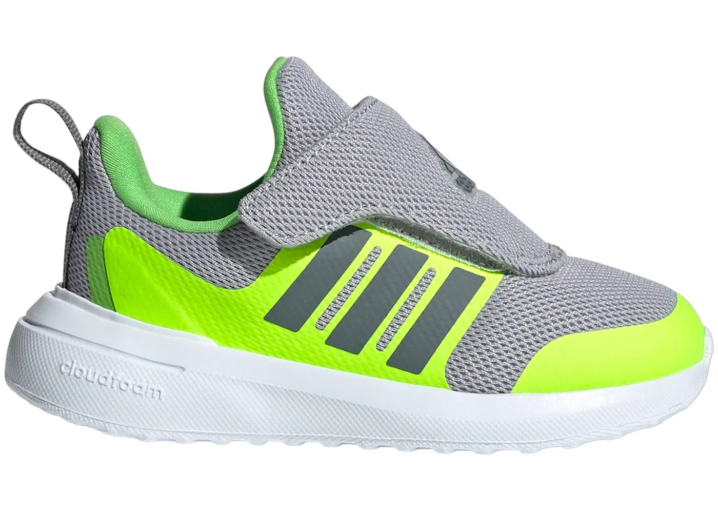 Детские кроссовки для мальчиков с закрытой пяткой Fortarun 2.0 Adidas, Grey Two/Grey Four/Lucid Lemon