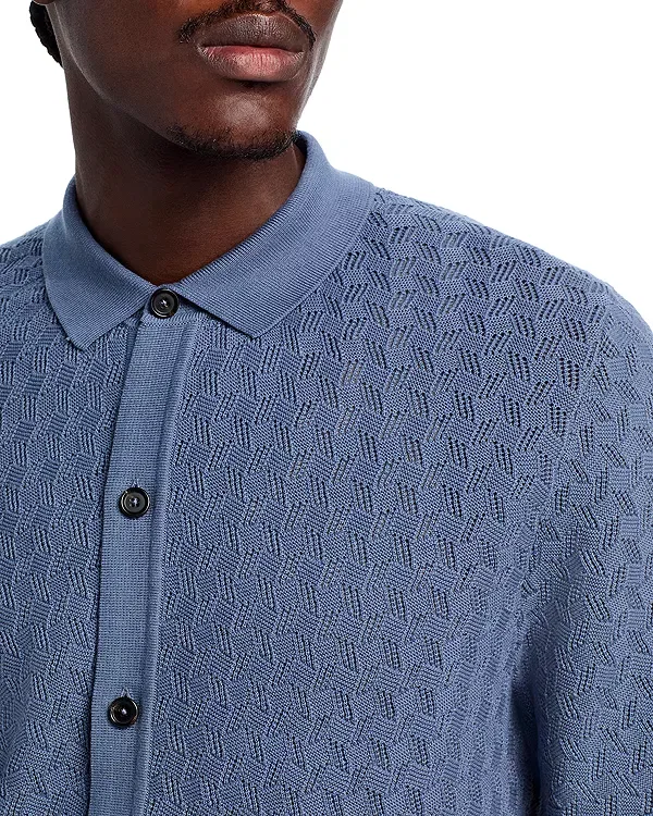 Мужская рубашка с коротким рукавом H-Nappo Boss, Open Blue — фото 4