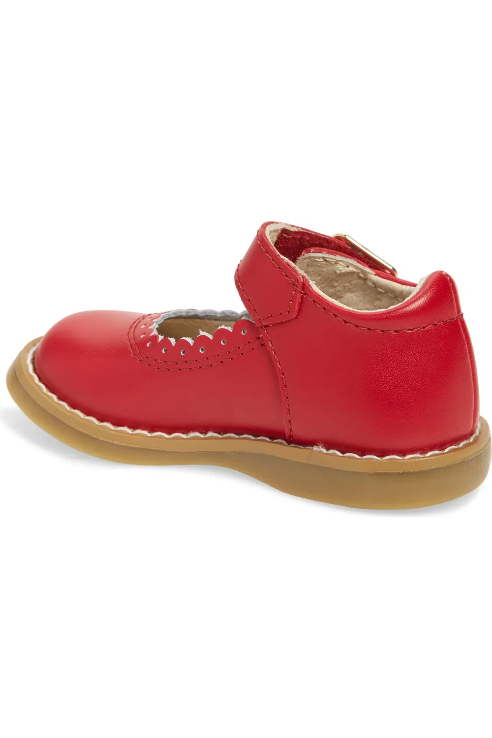 Детские туфли лоферы с регулируемой застежкой Allie Mary Jane Footmates, Apple Red — фото 2