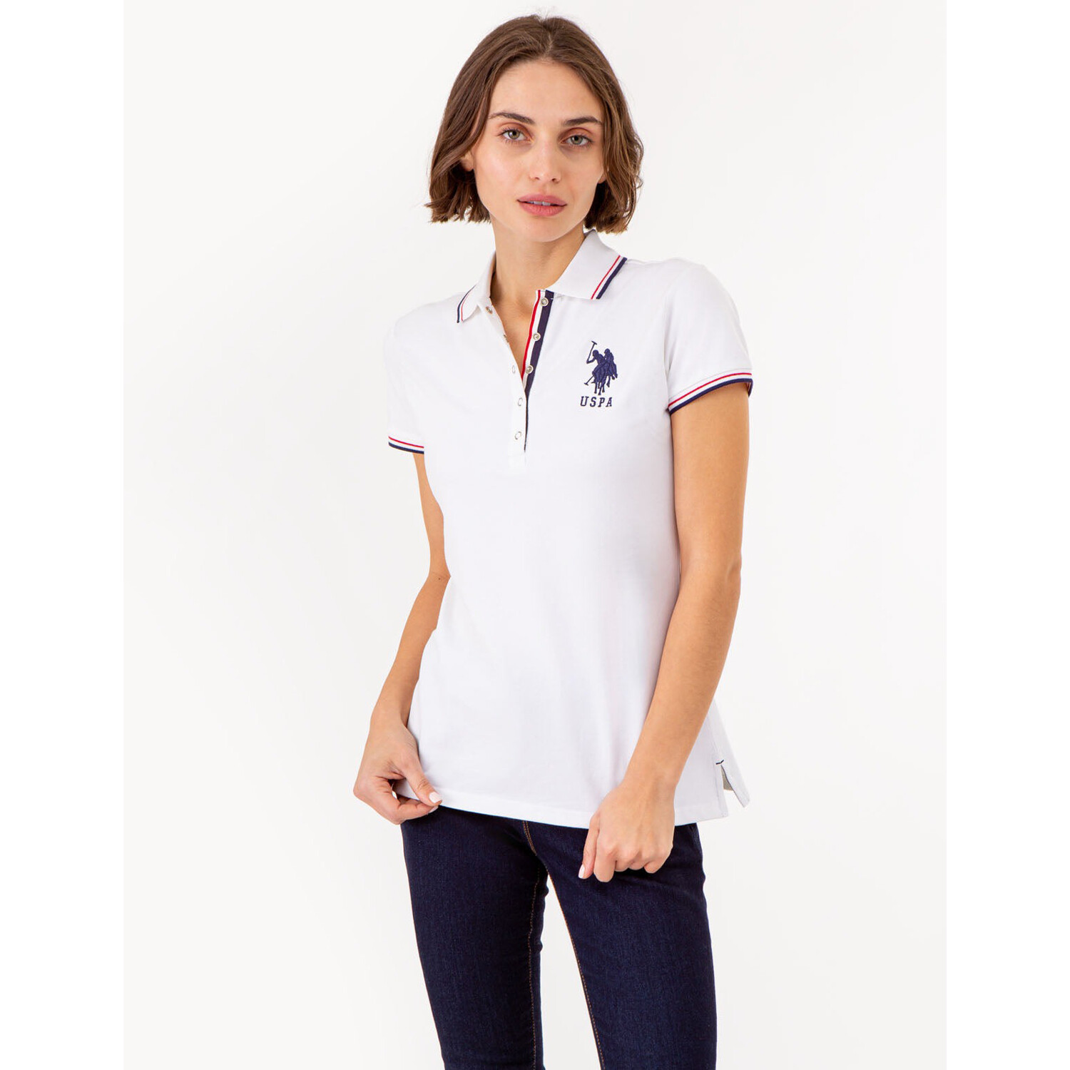 

Футболка-поло U.S. Polo Assn. Signature Stripe Placket, белый