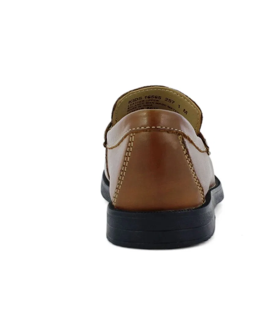 Туфли-лoaферы для мальчика Croquet Penny Loafer JR Florsheim, Saddle Tan — фото 4