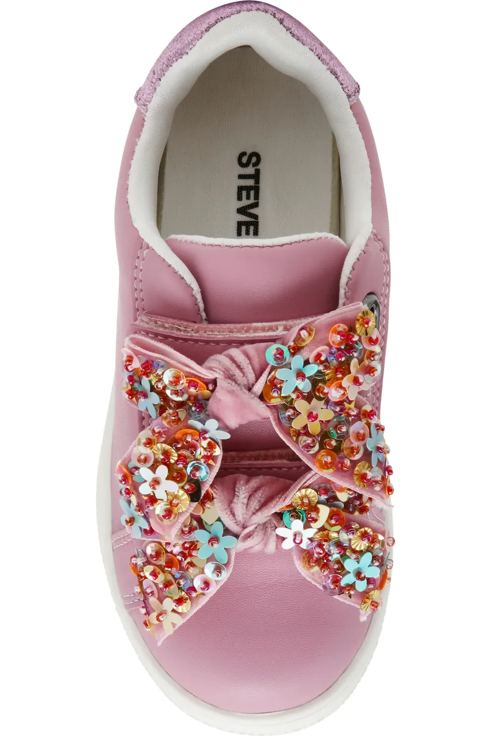 Кроссовки детские с бантом и пайетками TTALES Steve Madden, розовый — фото 3