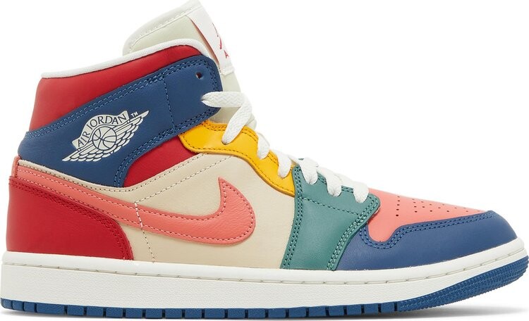 

Кроссовки Wmns Air Jordan 1 Mid SE Multi-Color, разноцветный