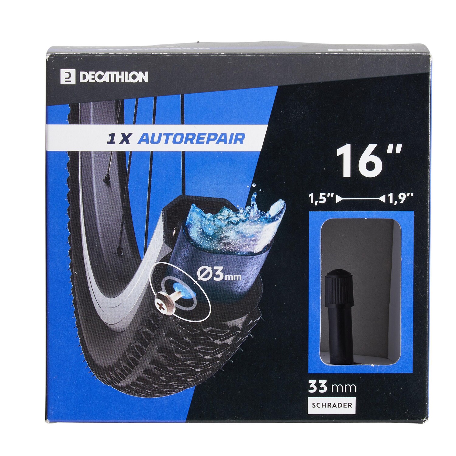 

Камера 16x1,5/1,9 schrader саморемонтирующаяся DECATHLON