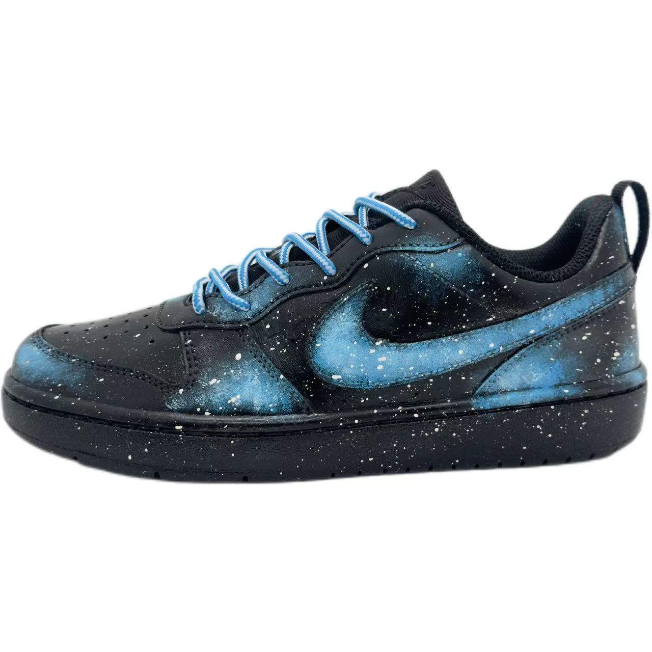 

Nike Court Borough Ink Splatter Anti Slip Wear Resistant Low Top детские скейтбординг кроссовки Black Kids'
