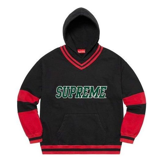 

Толстовка hockey hooded sweatshirt 'black red green' Supreme, черный