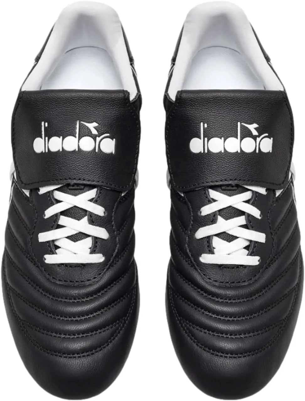 Футбольные бутсы Diadora Brasil OG LT T MDPU для мужчин - ультра-мягкая кожа, водоотталкивающая, подошва для твердого грунта, съемная стелька, черно-белый — фото 4