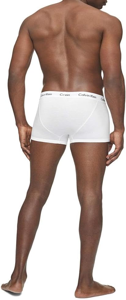 Комплект из 3 мужских трусов-боксеров Calvin Klein из хлопка и эластичной ткани с низкой посадкой, 3 White — фото 3