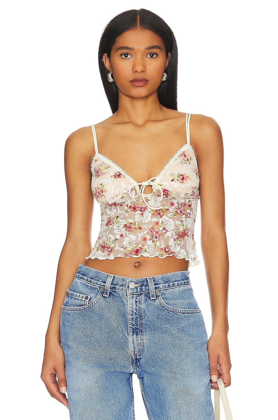 

Топ MORE TO COME Fia Lace Cami, цвет Cream Floral
