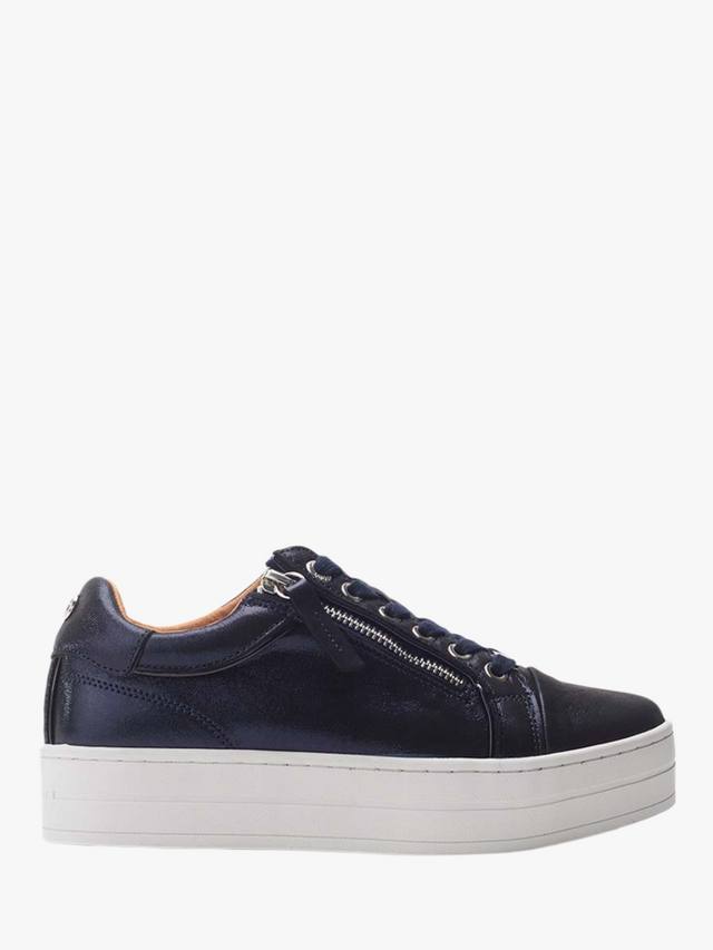 Barlli кожаные массивные кроссовки на молнии Moda in Pelle, Navy