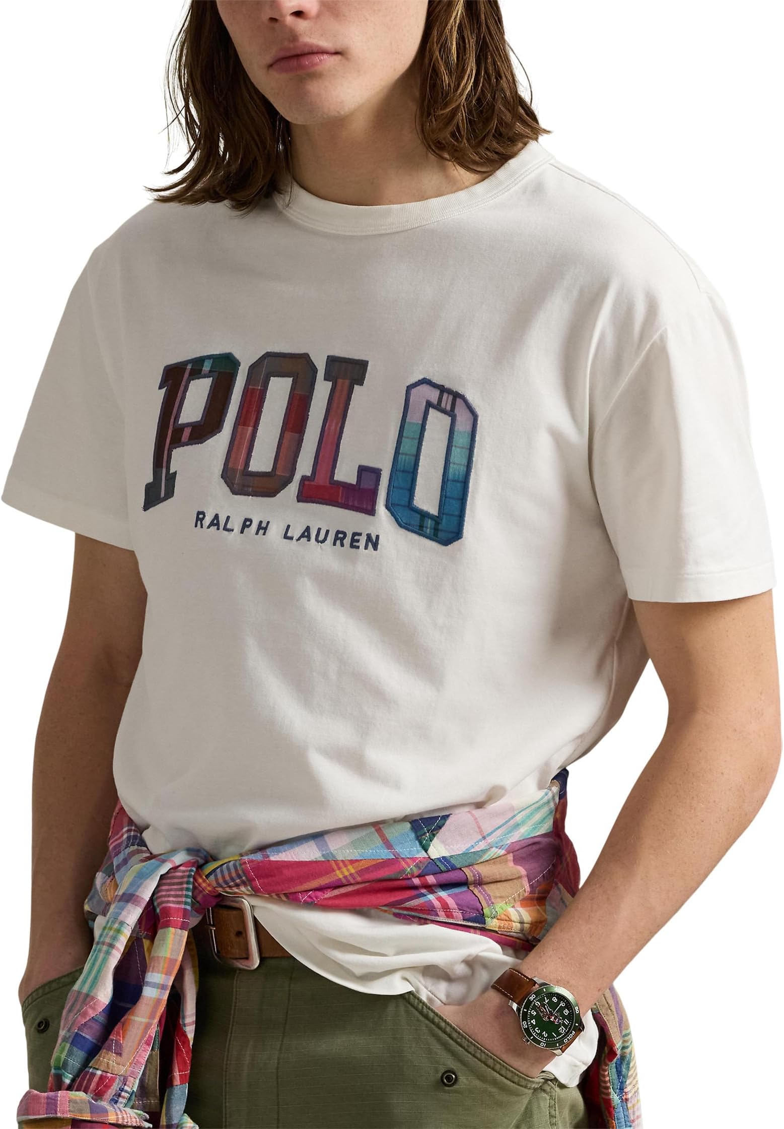 

Футболка Polo Ralph Lauren Classic Fit Madras-logo Jersey T-shirt, цвет Nevis