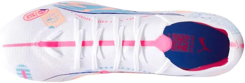 Мужские кроссовки PUMA Ultra 5 Match Vol. Up Fg/Ag, Puma White Luminous Blue Gift Pink Fizzy Melon — фото 4