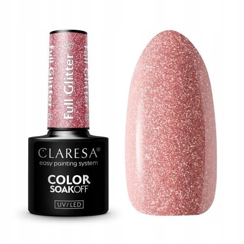 

Гибридный лак, Full Glitter 8 Claresa