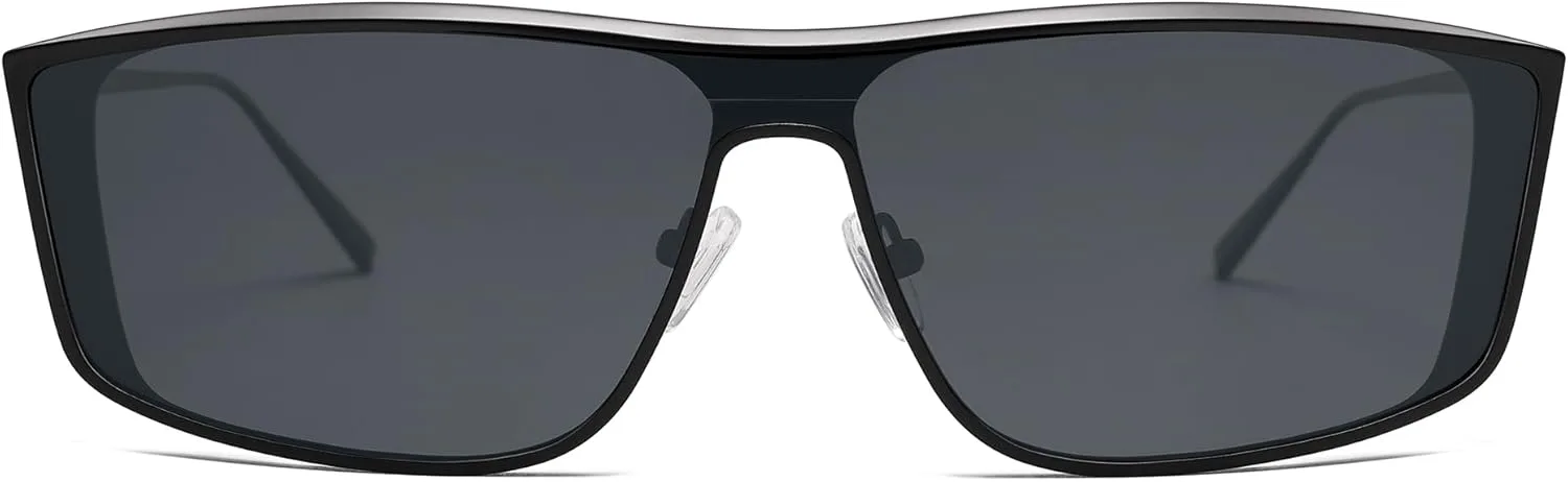 

Модные поляризованные солнцезащитные очки SOJOS Y2k для женщин и мужчин, металлическая оправа, защита от ультрафиолета UV400, дизайнерские, модель SJ1228, Black/Grey