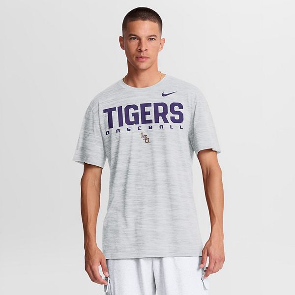 

Мужская белая футболка lsu tigers dugout velocity dri-fit Nike