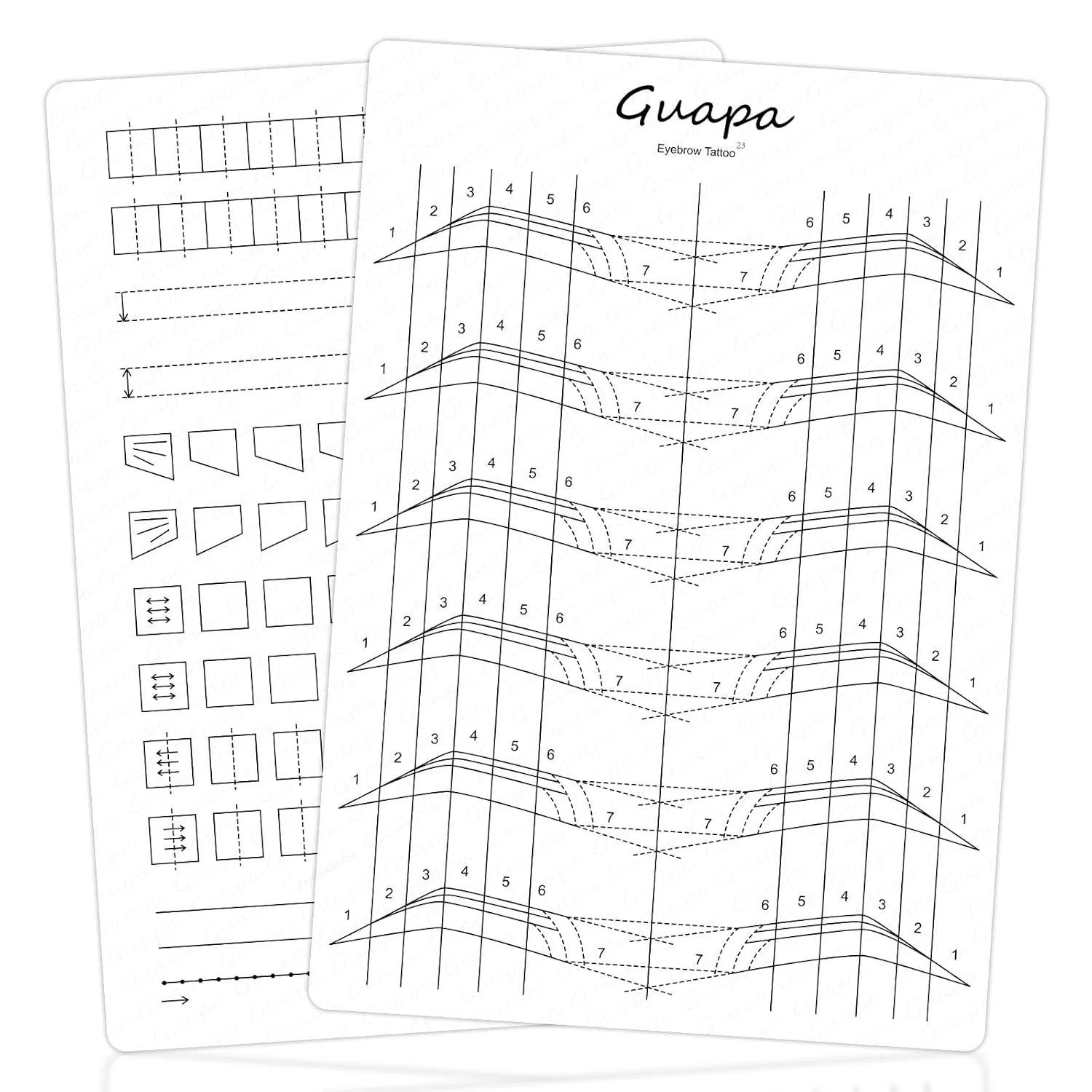 Двусторонняя силиконовая кожа для микроблейдинга, 4 шт. Rasmet, 4 Pack White Pad Design #6