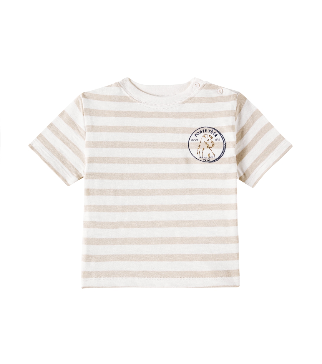 

Футболка Baby Gaye из хлопкового джерси в полоску Bonpoint, Rayures Beige
