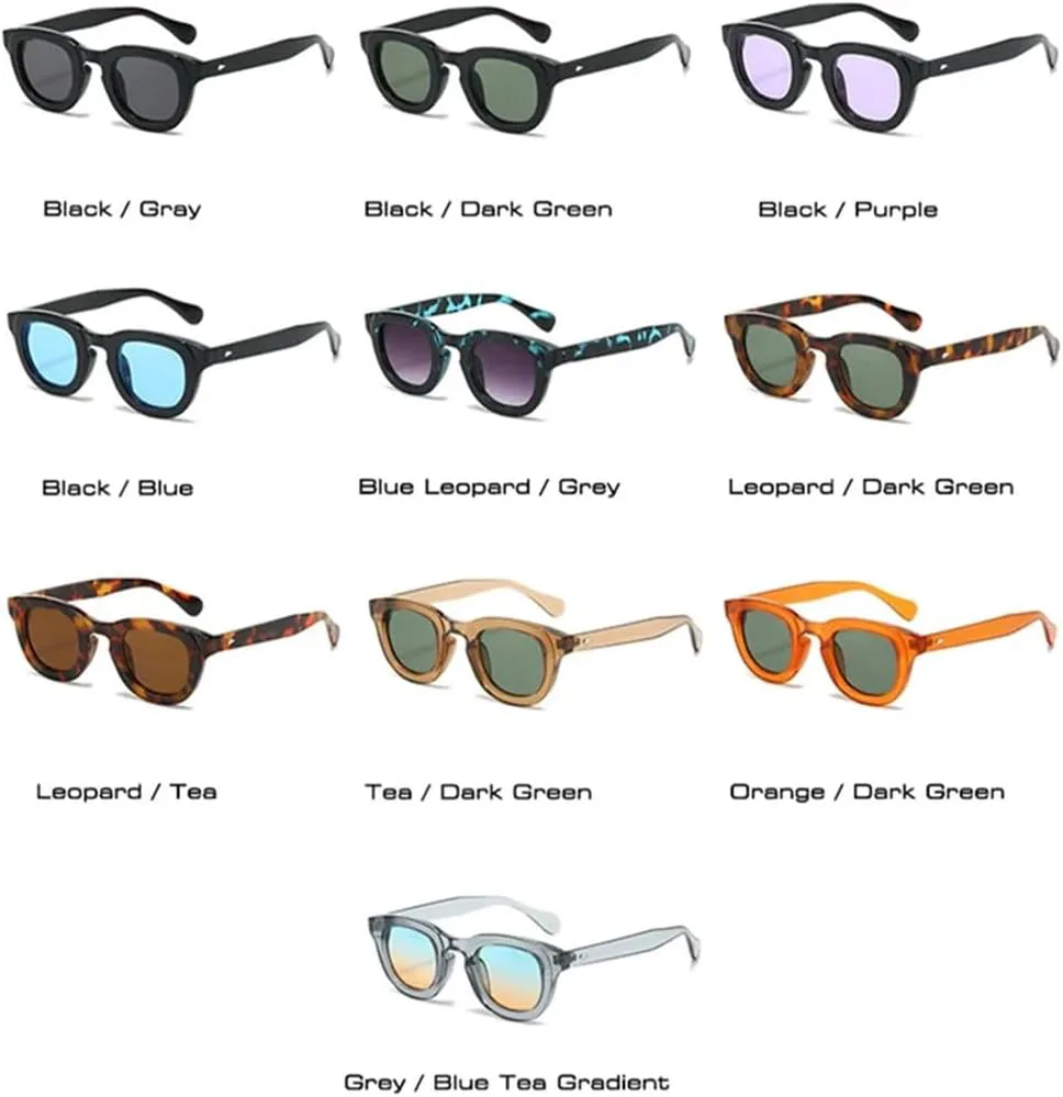 

Круглые солнцезащитные очки в стиле панк с защитой от УФ-излучения UV400 и заклепками, для мужчин и женщин. Подходят для спорта и путешествий UYPTK, Leopard Green