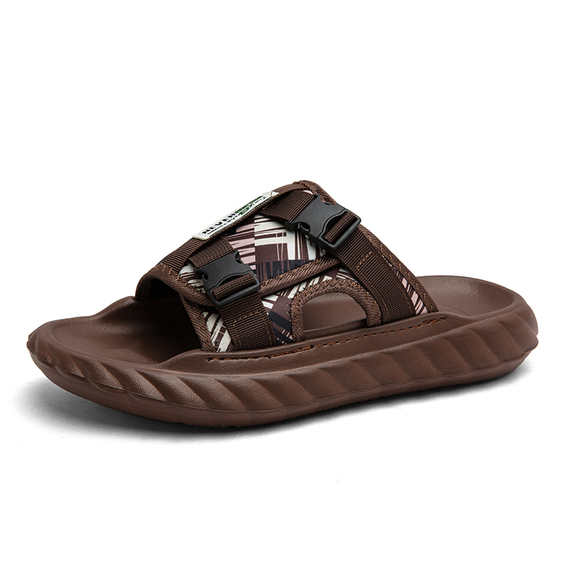 

NANJIREN Скользостойкие износостойкие шлепанцы EVA для мужчин коричневые, цвет Brown