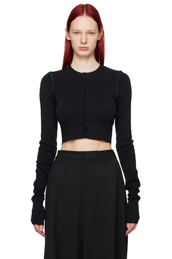 

Черный кардиган с вырезом MM6 Maison Margiela