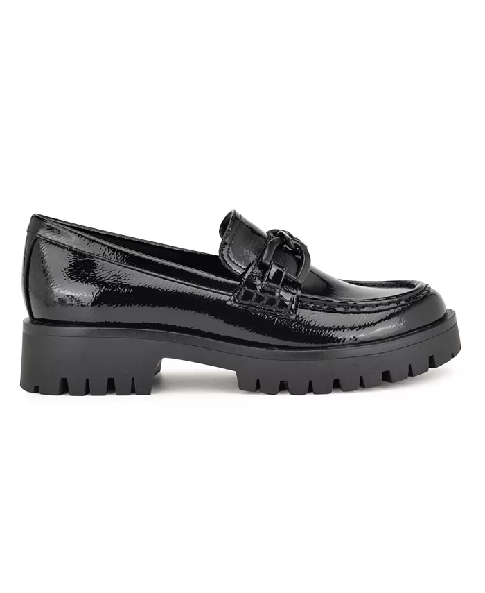 Женские лоферы Gables Chain на массивной подошве Nine West, черный — фото 2
