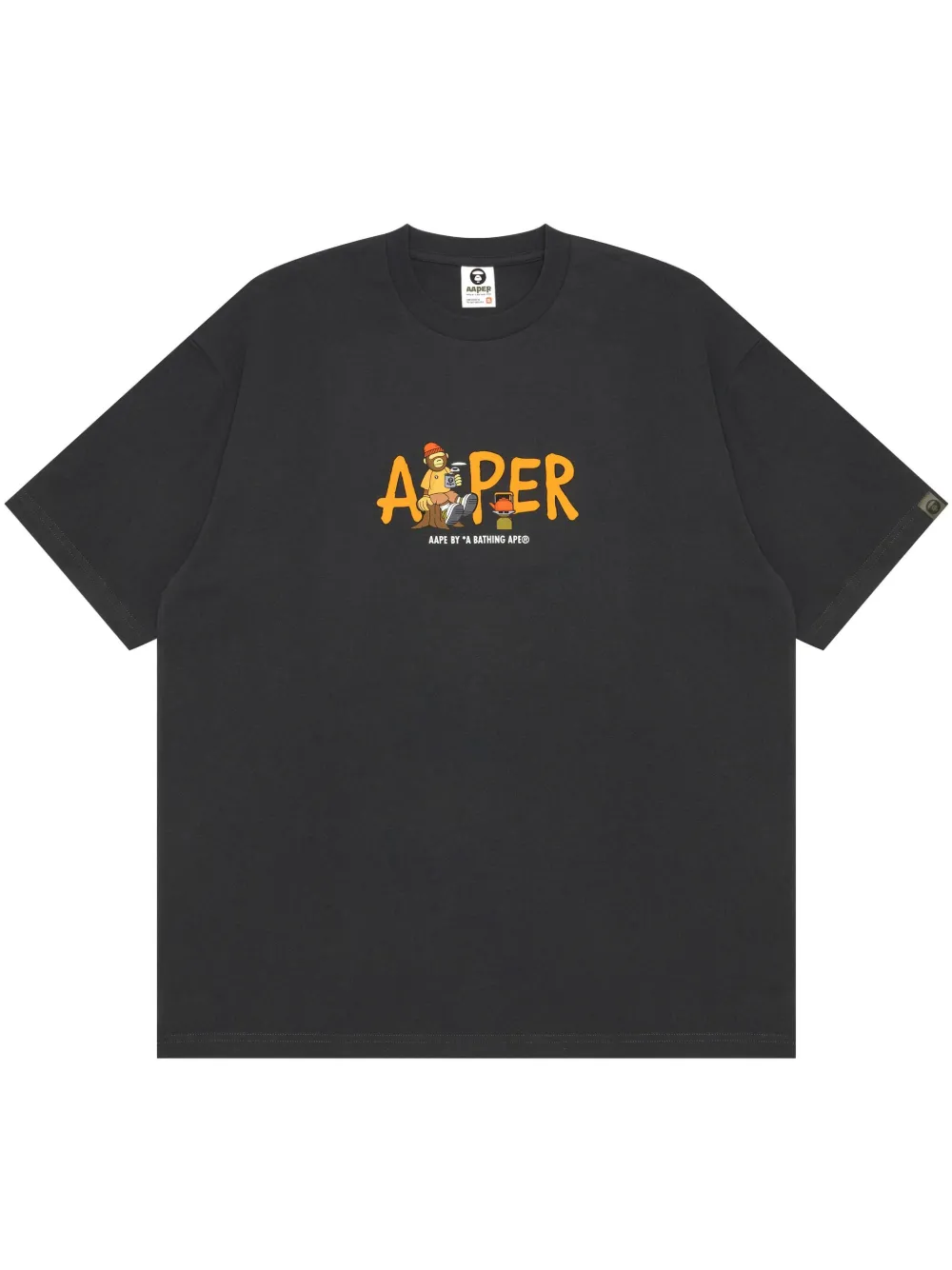 

Футболка с логотипом AAPE BY *A BATHING APE, серый