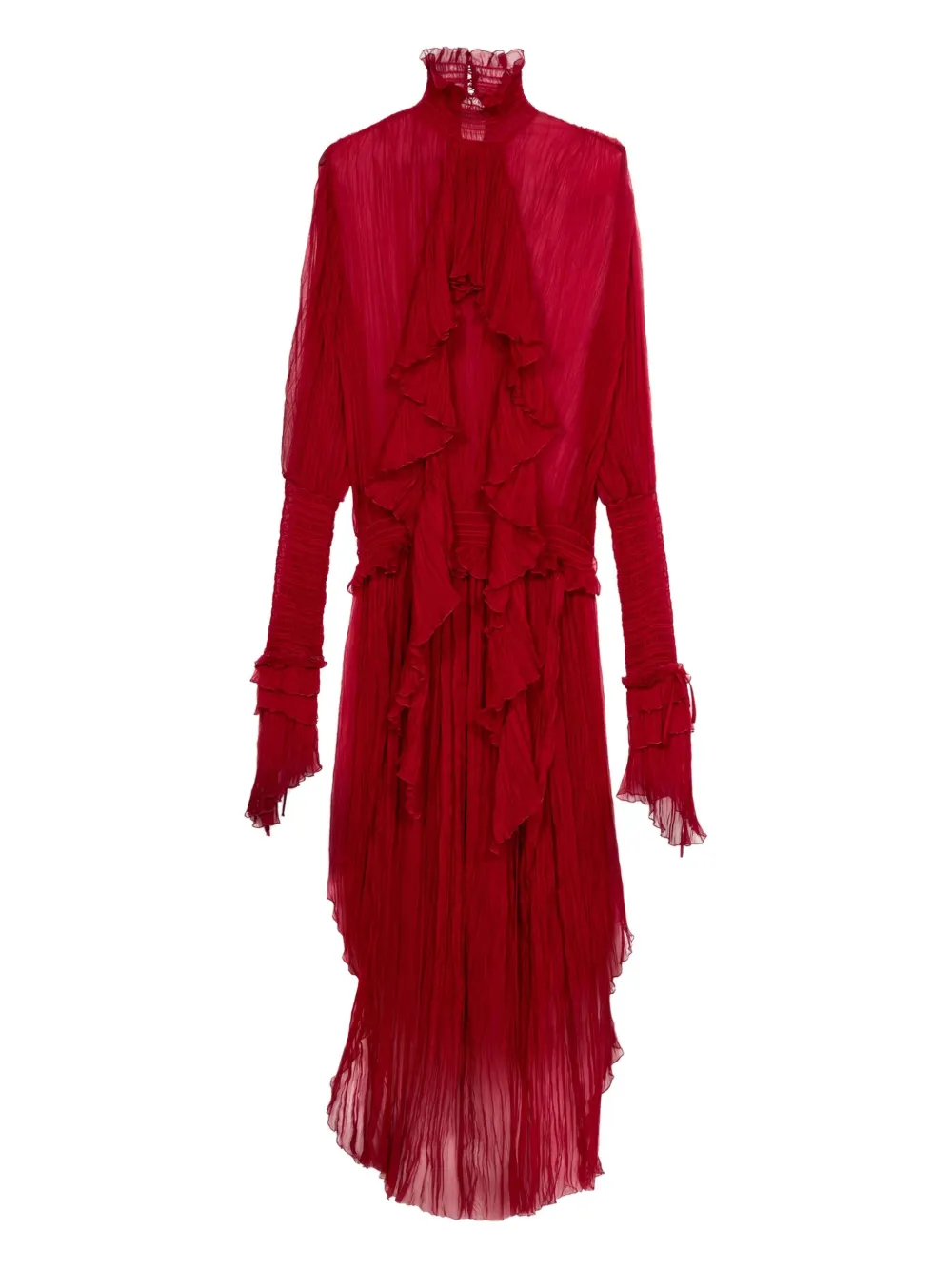 

Платье макси с оборками BLUMARINE, красный