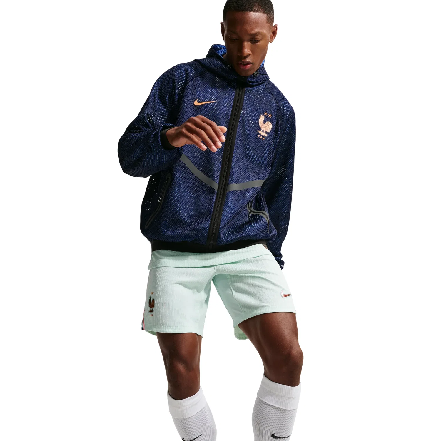Куртка Nike FFF Dri-Fit Football Anthem Jacket 'Blackend Blue Metallic Copper' IH1763-498, синий — фото 2